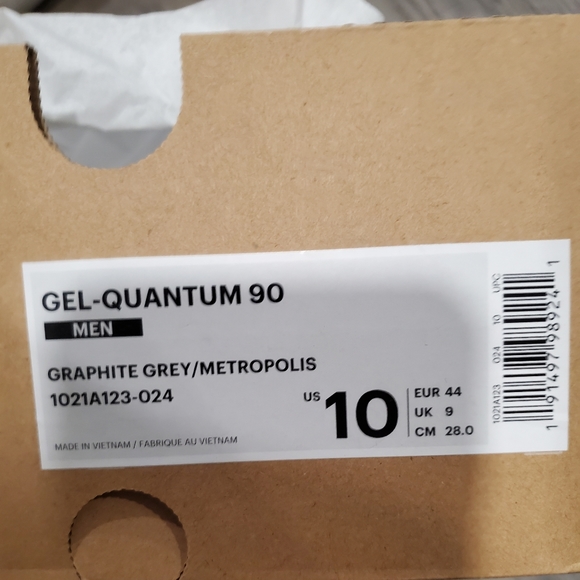 Asics Gel Quatum 90 Graphine Grey Metropolis Size 10 - Picture 7 of 8